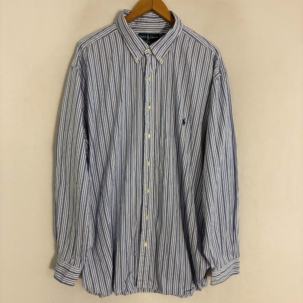 Ralph Lauren Shirt Mens Size 3XB Button‎ Down Long Sleeve Striped Preppy Office